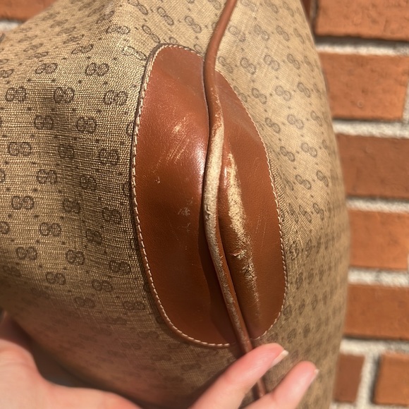 Authentic Gucci GG handbag shoulder bag or crossbody vintage purse brown tan - Picture 7 of 17